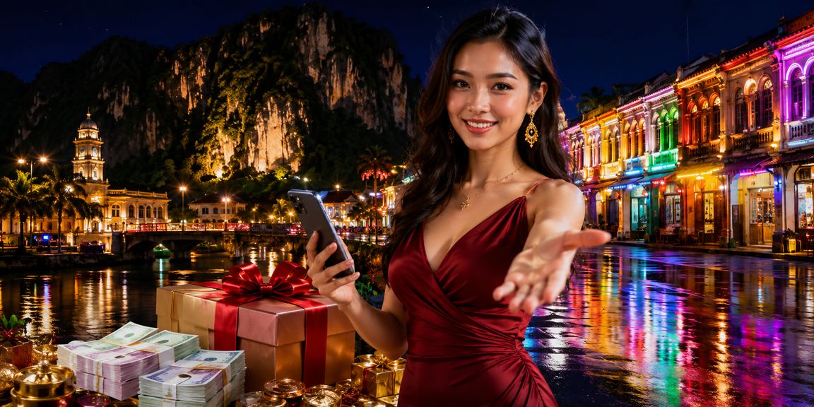 Pemain menggunakan telefon mudah alih untuk bermain slot kasino dalam talian di Ipoh
